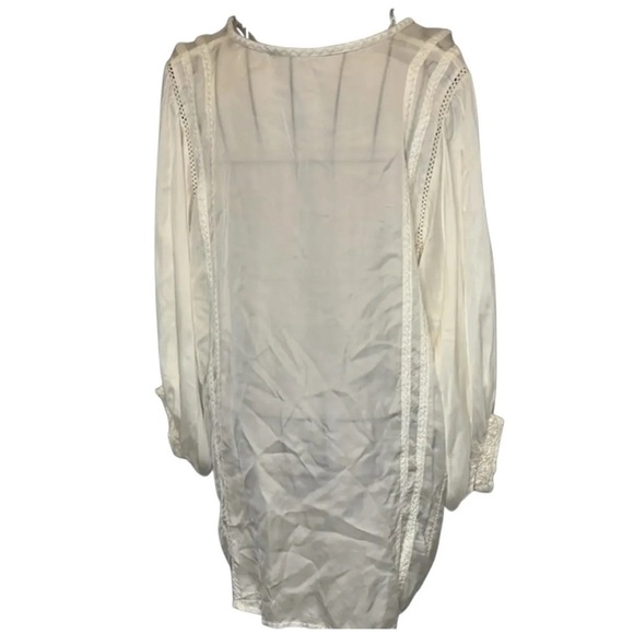 Zara Woman “The Long Embroidered Blouse”, Size M, Boho Style Off White, NWT - Picture 5 of 5